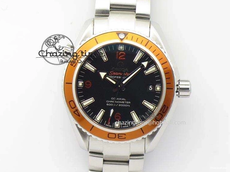 0404 Planet Ocean SS Bp Maker 45mm Orange Bezel On SS Bracelet A DailyWear 8216